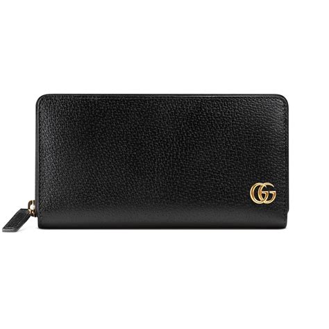 gucci carbon wallet black gg|gucci marmont zip around wallet.